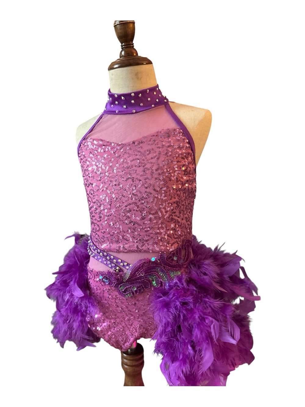 Weissman CM Purple Sequin Feather Kids Costume